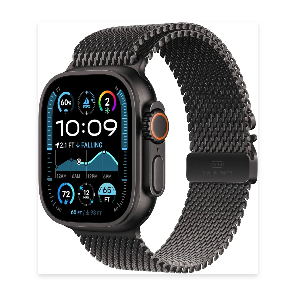 APPLE Watch Ultra 2 Cellular - 49 mm Natural Titanium Case with Natural Titanium Milanese Loop - Medium