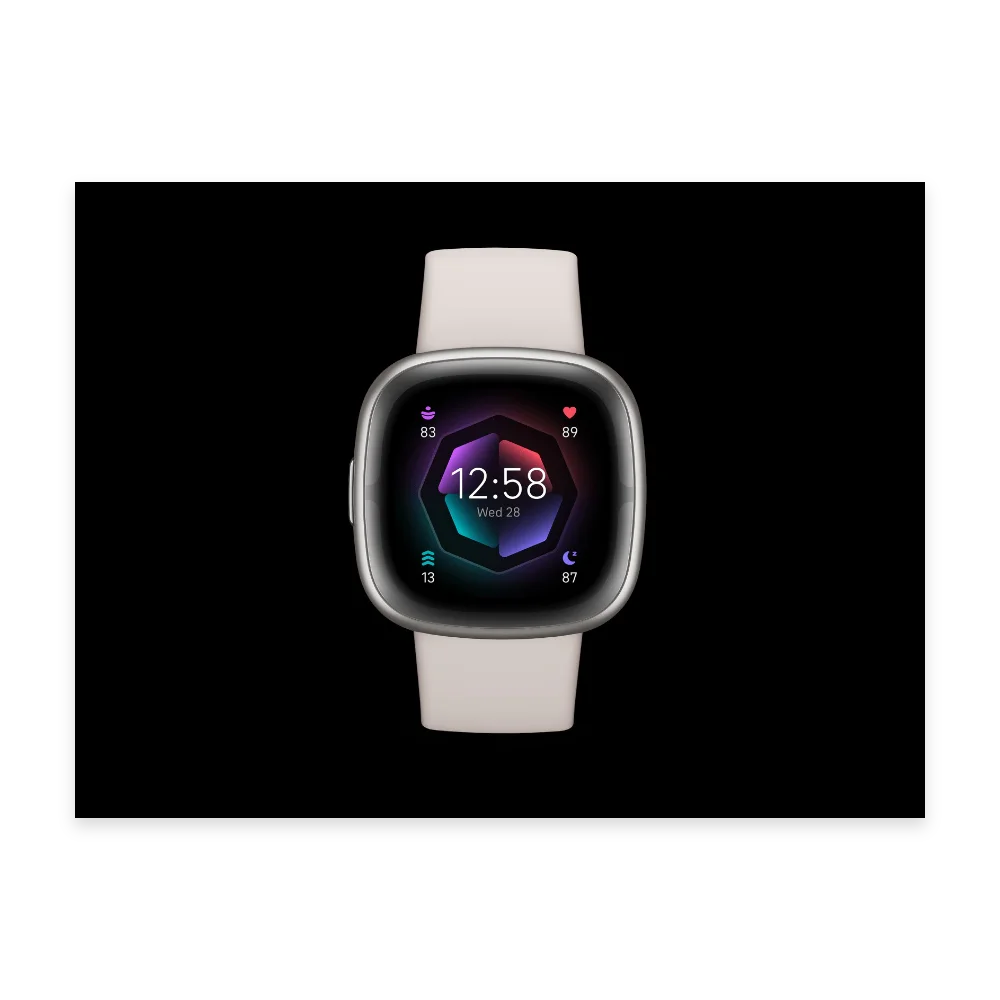 FITBIT Sense 2 Smart Watch - Lunar White & Platinum
