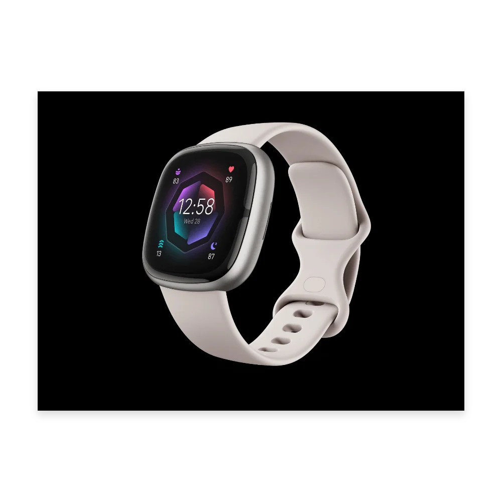 FITBIT Sense 2 Smart Watch - Lunar White & Platinum thumbnail