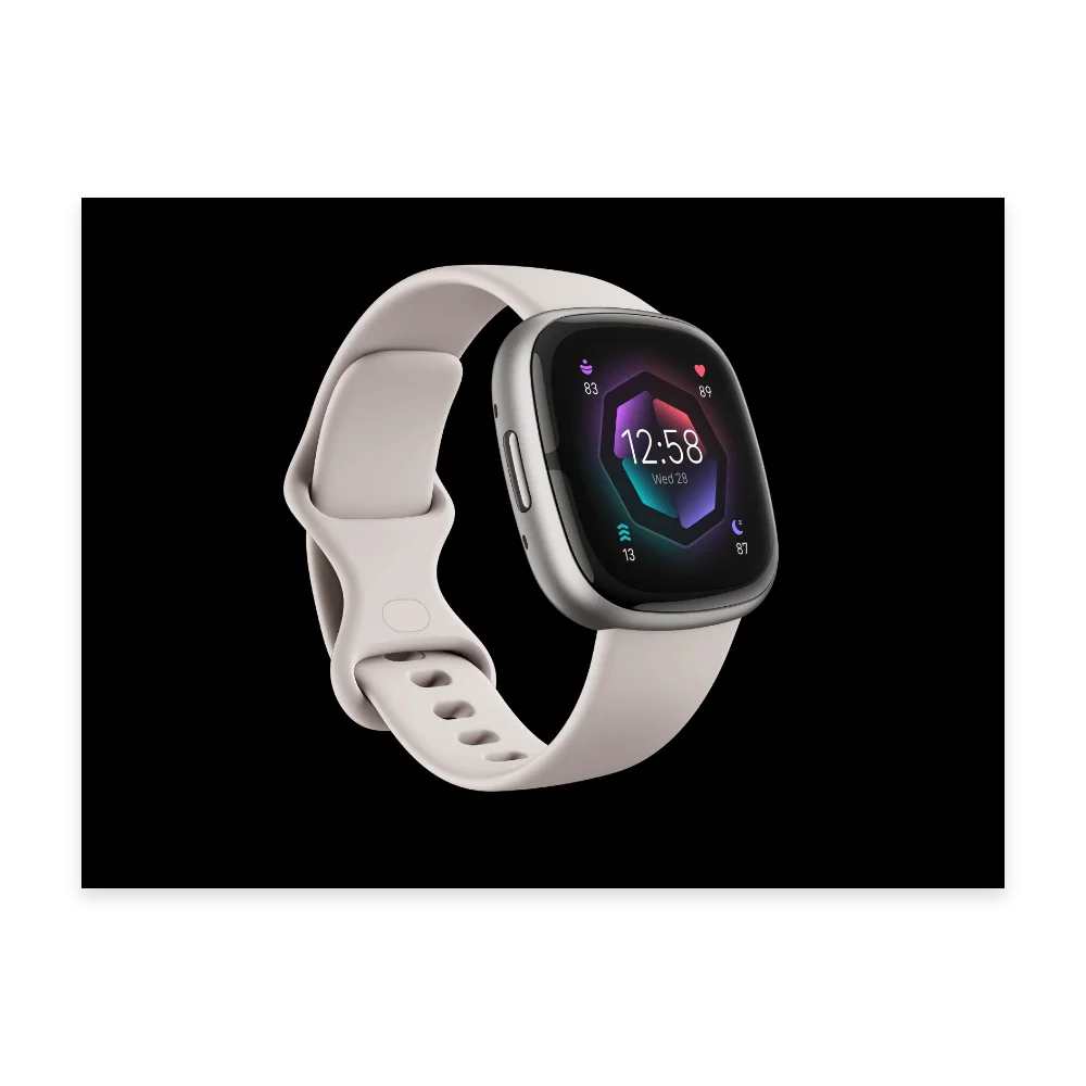 FITBIT Sense 2 Smart Watch - Lunar White & Platinum thumbnail