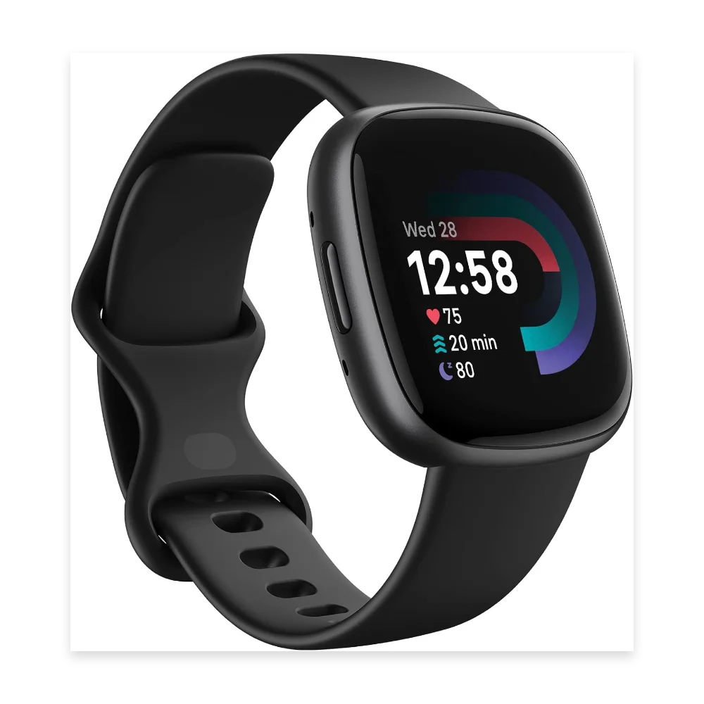 FITBIT Versa 4 Smart Watch Sports Pack with Additional Blue Sports Band - Black & Graphite