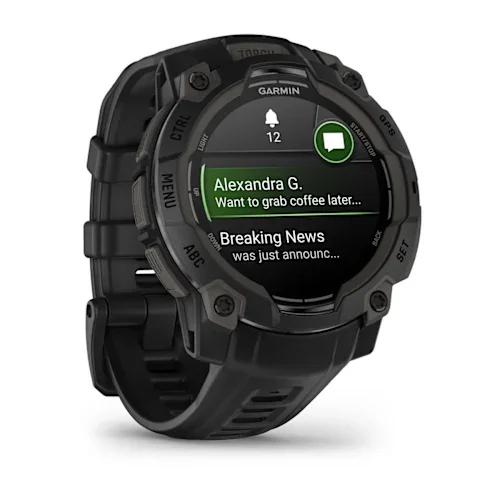 GARMIN Instinct 3 AMOLED Smart Watch - 45 mm, Black with Black Silicone Band thumbnail