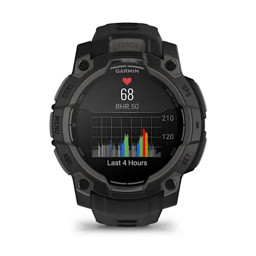 GARMIN Instinct 3 AMOLED Smart Watch - 45 mm, Black with Black Silicone Band thumbnail