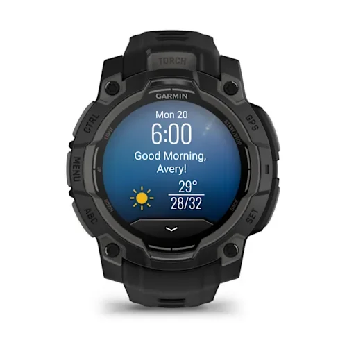 GARMIN Instinct 3 AMOLED Smart Watch - 45 mm, Black with Black Silicone Band thumbnail