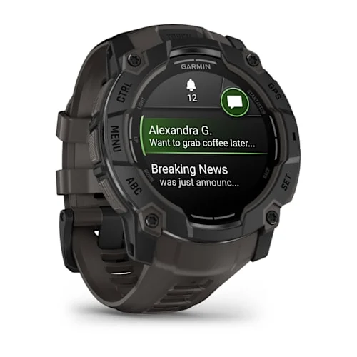 GARMIN Instinct 3 AMOLED Smart Watch - 50 mm, Black with Charcoal Silicone Band thumbnail