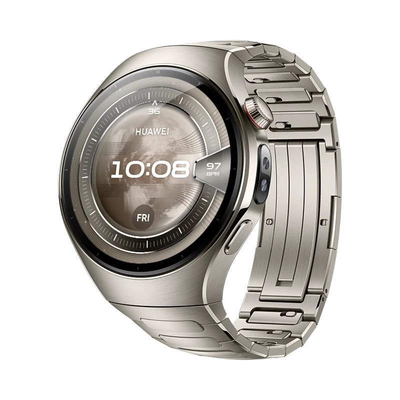 HUAWEI Watch 5 - Silver with White Composite Leather Strap, 42 mm