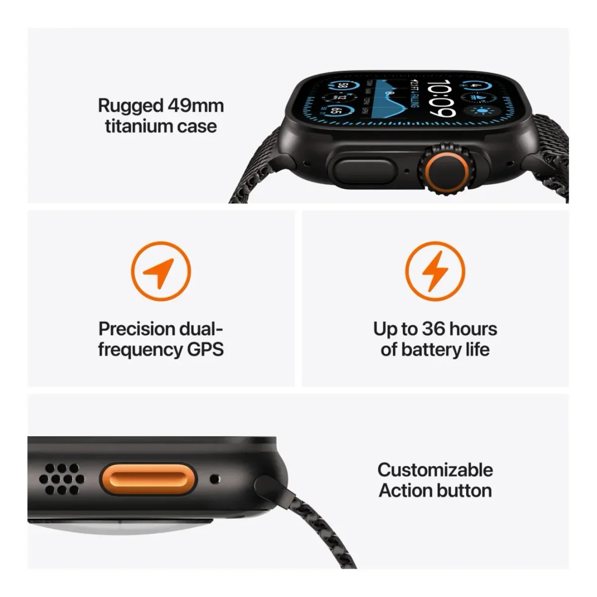 Apple Watch Ultra 2 Cellular - 49 mm Titanium Case, Milanese Loop, Large thumbnail