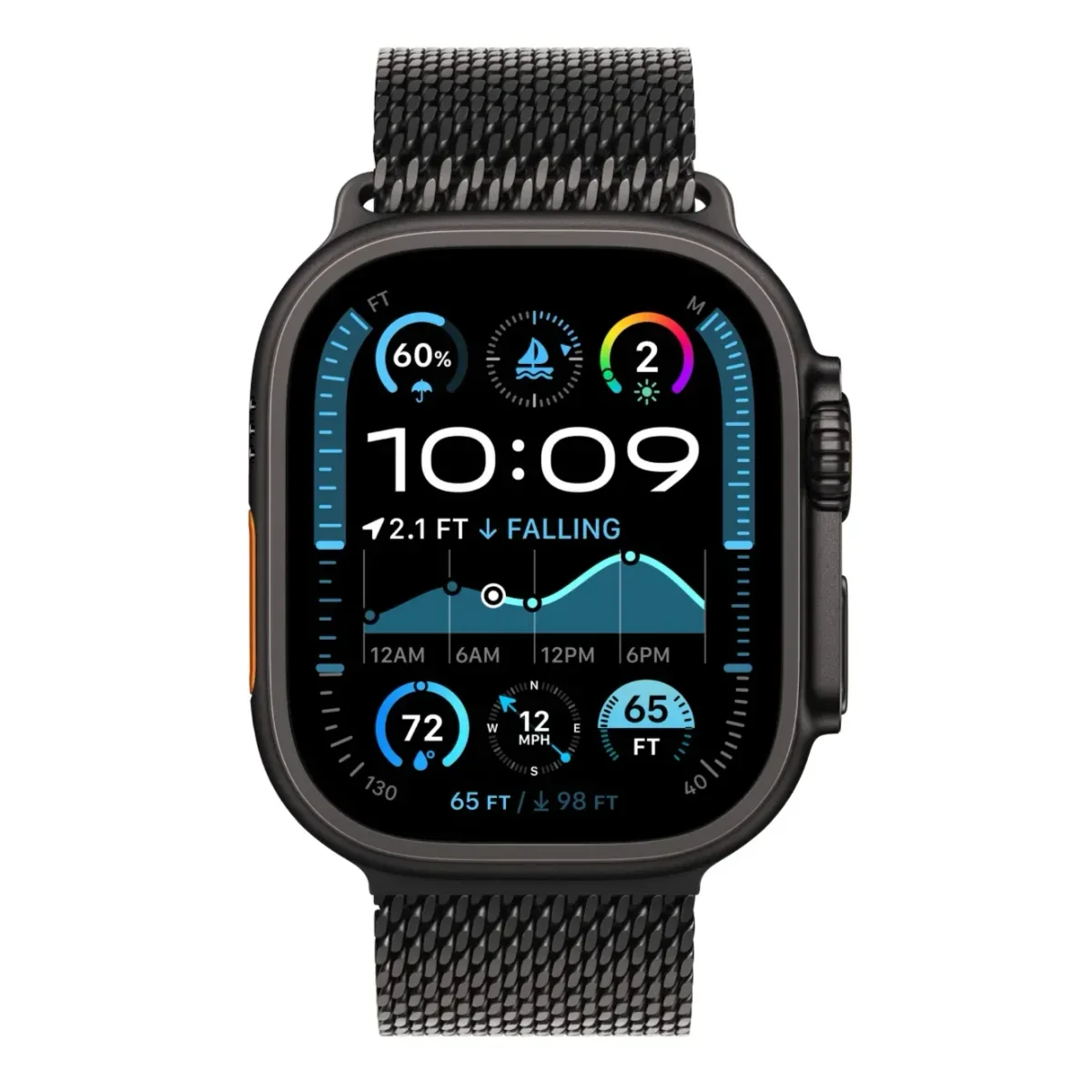 Apple Watch Ultra 2 Cellular - 49 mm Titanium Case, Milanese Loop, Large thumbnail